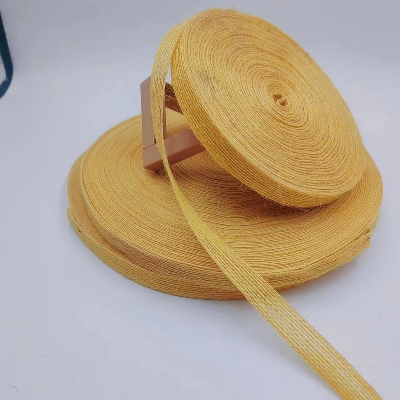 2024 Pure Yellow Fishing Line Hemp Ribbon Jute Webbing for Customized Colors Garment