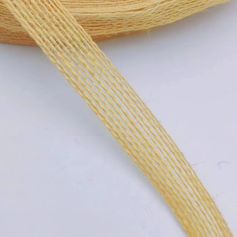 2024 Pure Yellow Fishing Line Hemp Ribbon Jute Webbing for Customized Colors Garment