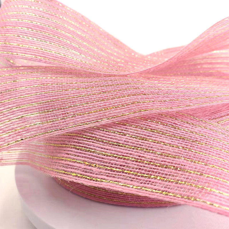 Pink Jute Ribbon Jute Burlap Rolls for Gift Packing Christmas Wedding Decoration 2.6 Inch