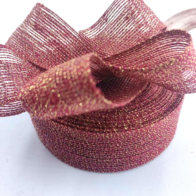80% Jute 20% Polyester Eco Friendly Gold-wrapped Hemp Ribbon for Decorative Fishing Line