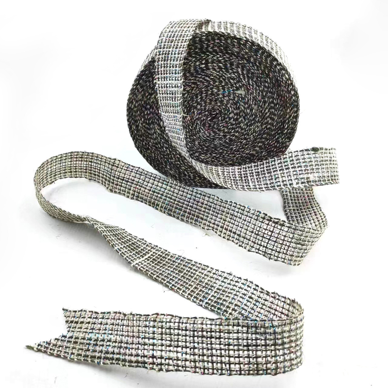 Sustainable 4 Cm Red Orange Silver Colorful Christmas Decorative Jute Ribbon Webbing