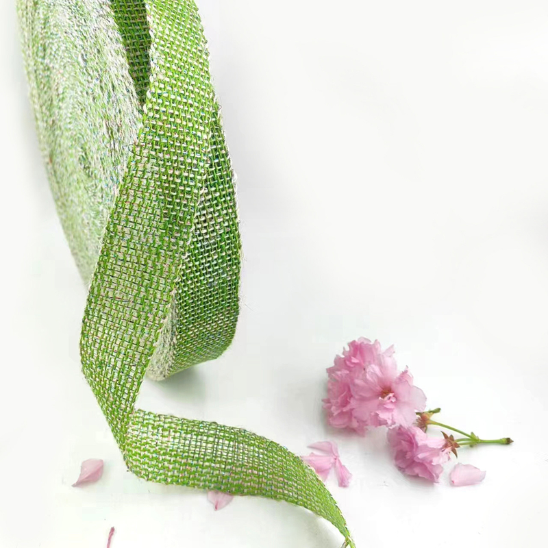 Exquisite Deco Green Webbing 100% Jute 1.5 Inch Jute Ribbon for Webbing and Packaging