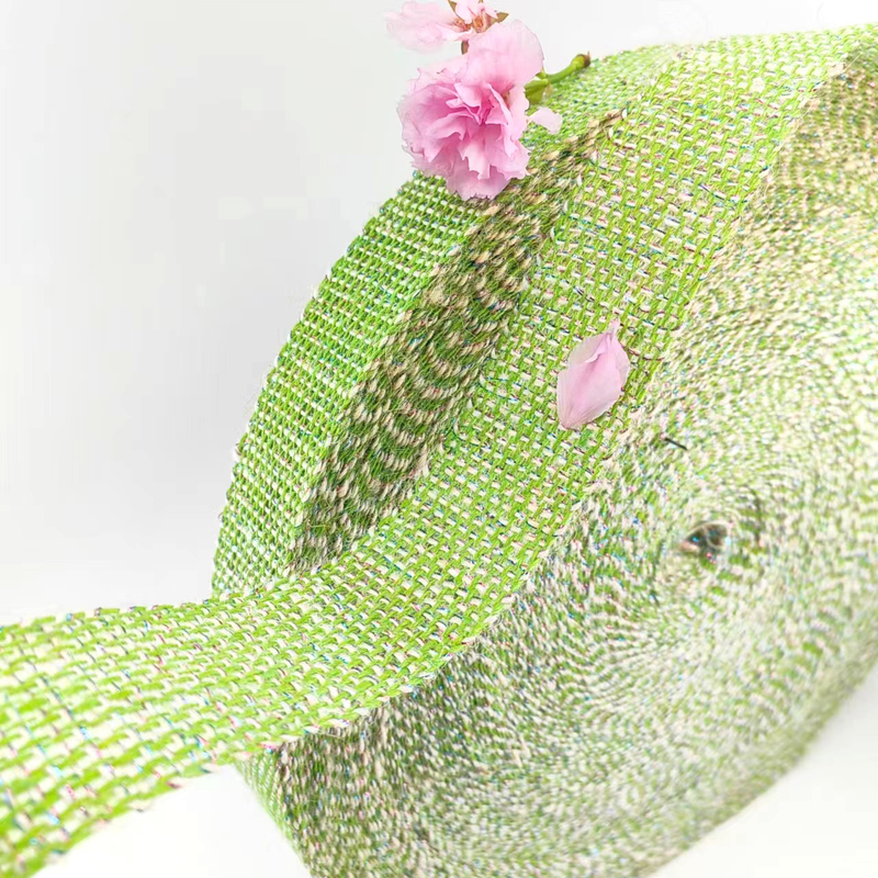 Exquisite Deco Green Webbing 100% Jute 1.5 Inch Jute Ribbon for Webbing and Packaging