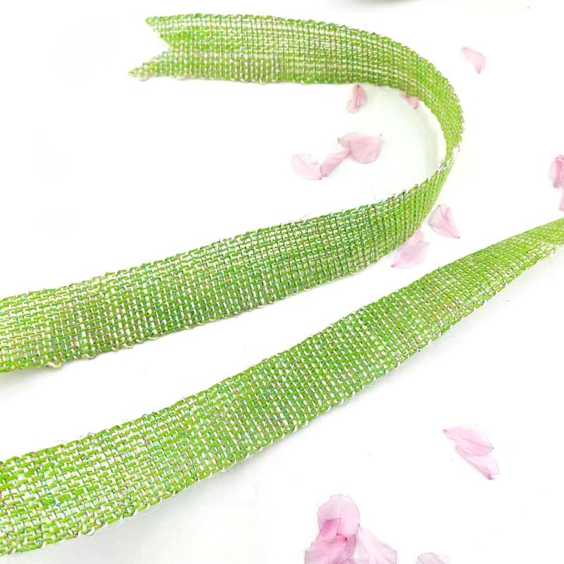 Exquisite Deco Green Webbing 100% Jute 1.5 Inch Jute Ribbon for Webbing and Packaging