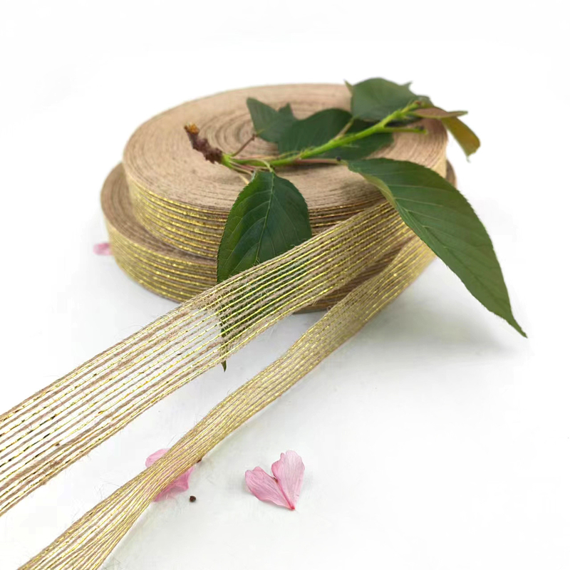 Eco-Friendly 25mm Jute Ribbon for Wrapping and Bouquets Not Support 7 Days Sample Order