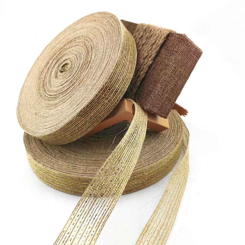 Eco-Friendly 25mm Jute Ribbon for Wrapping and Bouquets Not Support 7 Days Sample Order