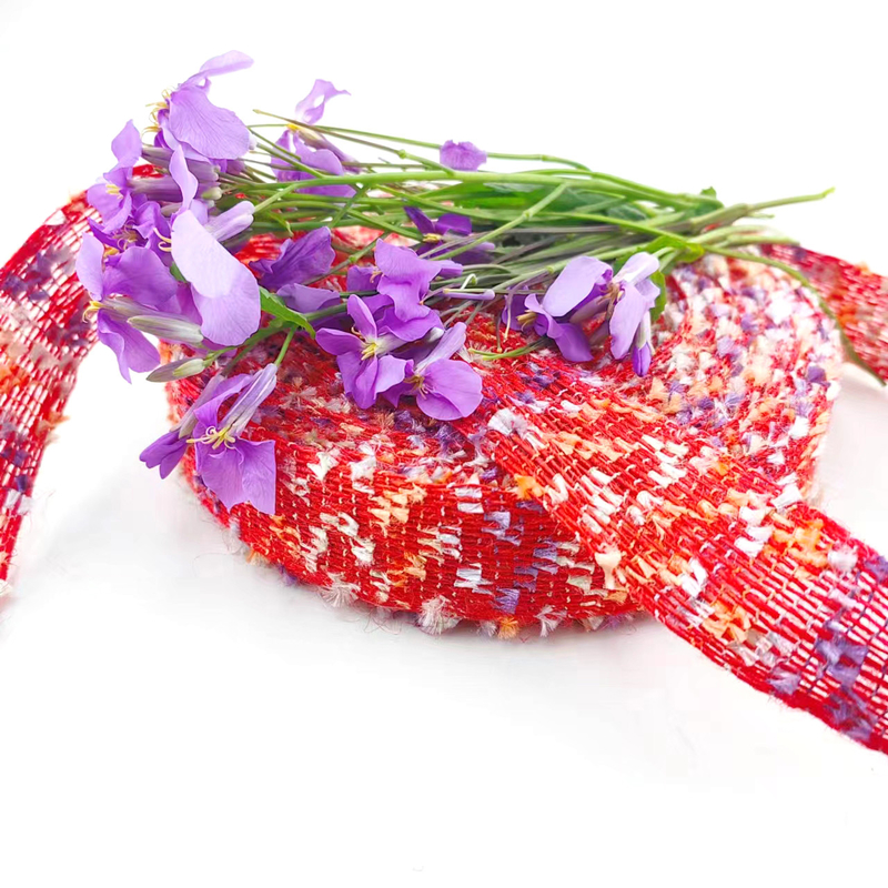 Red Jute Burlap Fabric Ribbon Braided String Ribbon for Wedding and Party Decorations