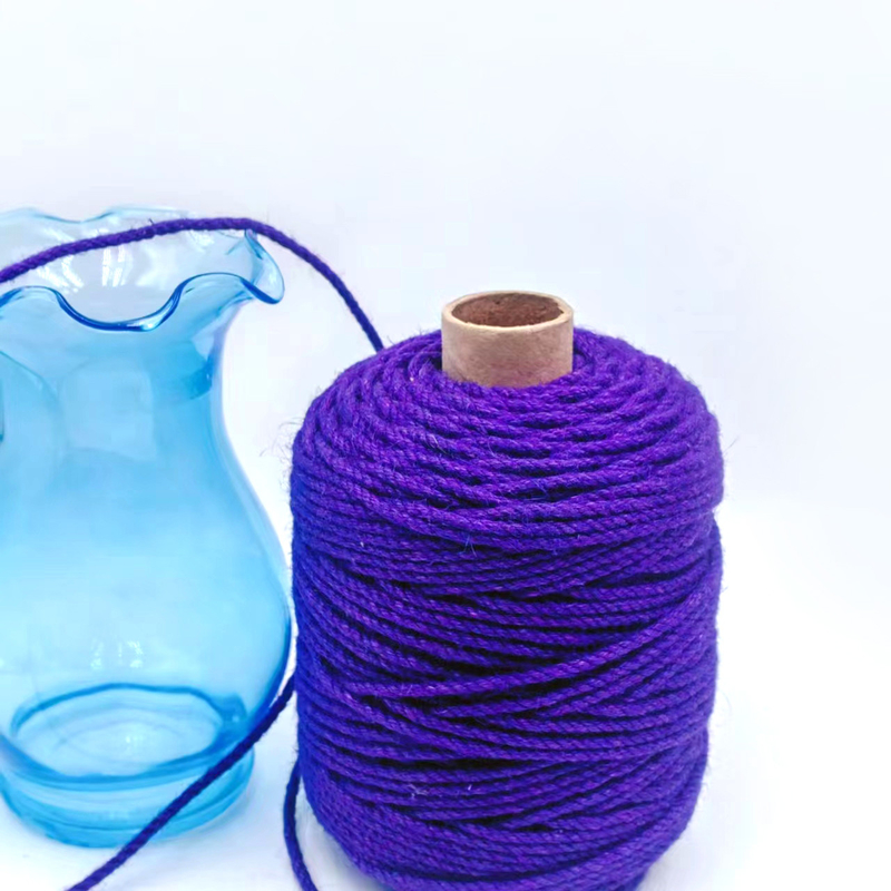4.5mm Purple Craft Jute Rope Roll Twisted Jute Twine Hemp String for Gift Wrapping
