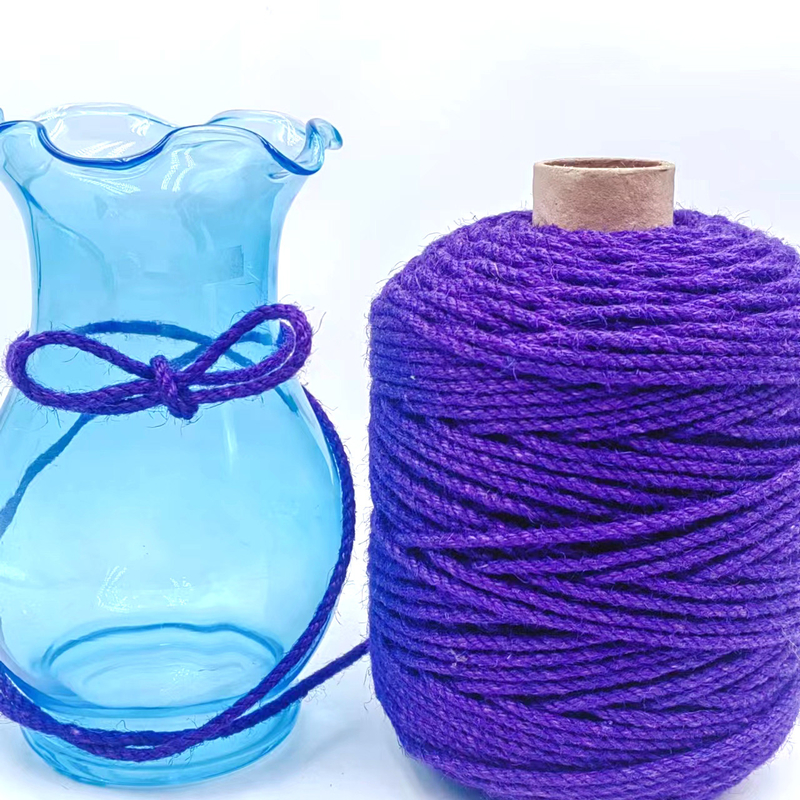 4.5mm Purple Craft Jute Rope Roll Twisted Jute Twine Hemp String for Gift Wrapping
