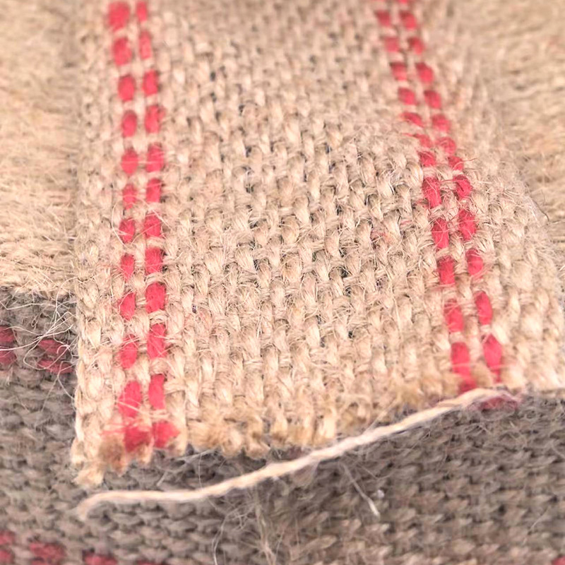 Thick Woven Natural Red Stripes Jute Belt Rolls for Bag Handle Sustainable and Stylish