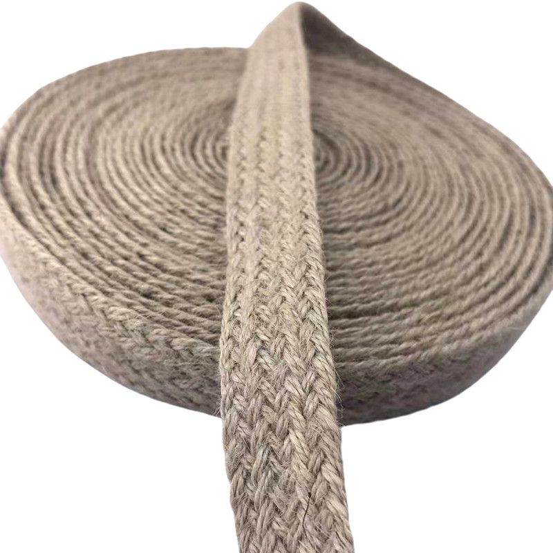 Custom Size 17 Braided Jute Belt Biodegradable Eco Natural 2.5cm Webbing Belt in Colors