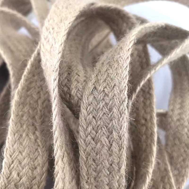 Custom Size 17 Braided Jute Belt Biodegradable Eco Natural 2.5cm Webbing Belt in Colors