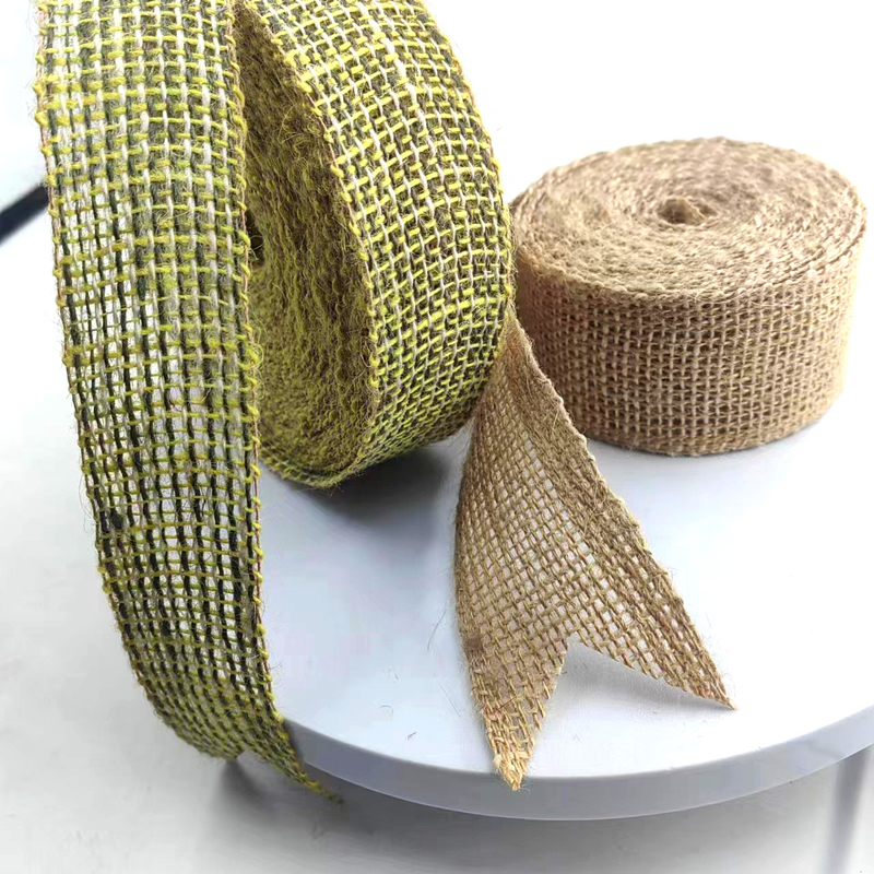 Jute Decorative Webbing for Bags Decoration 45mm Wide Green Home Textile