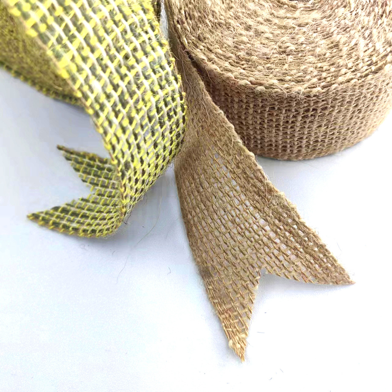 Jute Decorative Webbing for Bags Decoration 45mm Wide Green Home Textile