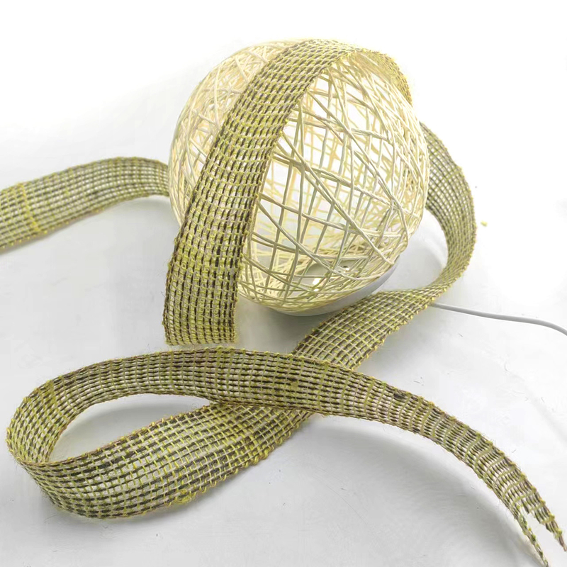 Jute Decorative Webbing for Bags Decoration 45mm Wide Green Home Textile