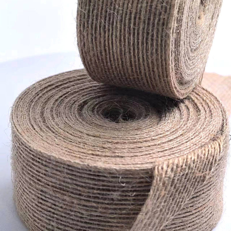 80% Jute 20% Polyester Ribbon 10*10*4cm Webbing for Sustainable and Gift Decoration