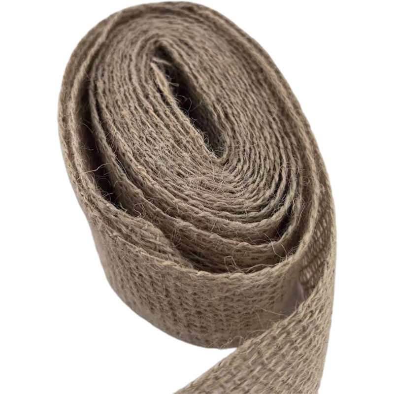 Sustainable 100% Jute Clothing Accessories Webbing Belt Woven Edge Jute Webbing for 2024