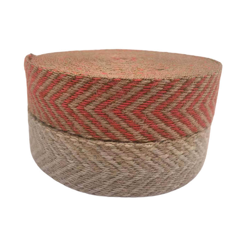 Eco-friendly 4 Cm Wide 2.5mm Thickness Jute Webbing Herringbone Webbing Edging for Shoe