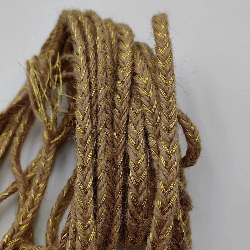Eco-friendly Layout Materials Width CUSTOM Twisted Colored Gold Jute Braid and Leaves
