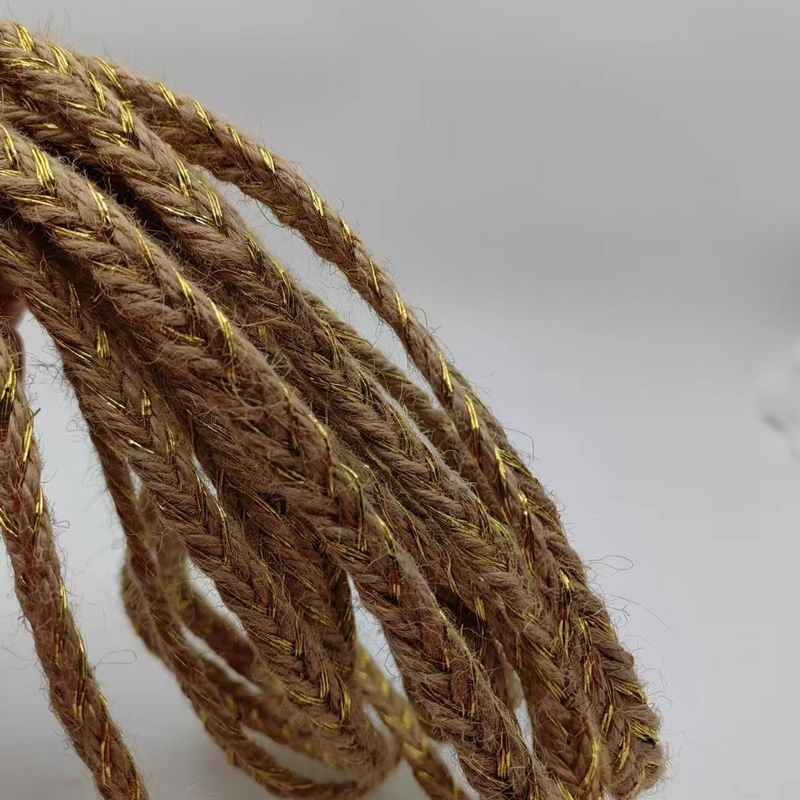 Eco-friendly Layout Materials Width CUSTOM Twisted Colored Gold Jute Braid and Leaves