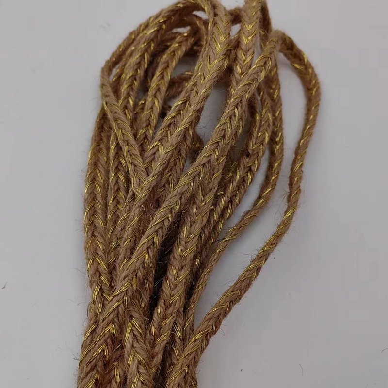 Eco-friendly Layout Materials Width CUSTOM Twisted Colored Gold Jute Braid and Leaves
