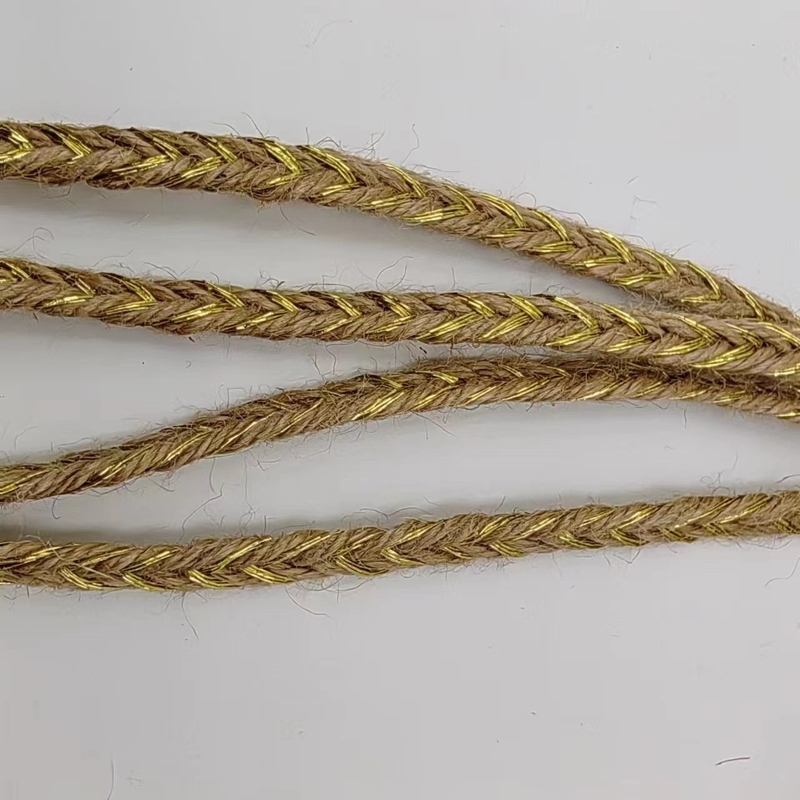 Eco-friendly Layout Materials Width CUSTOM Twisted Colored Gold Jute Braid and Leaves