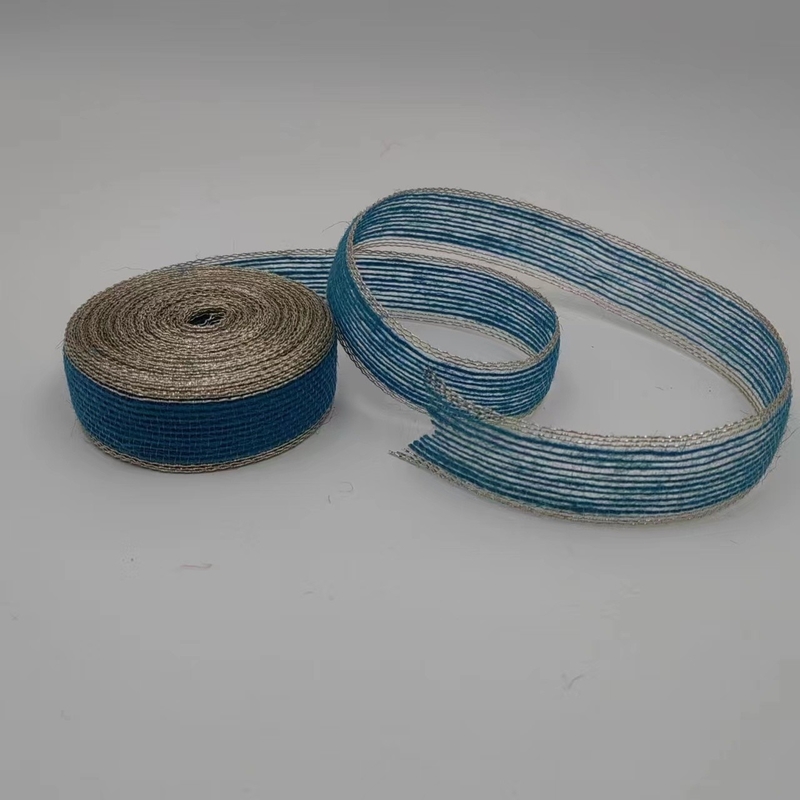 Colorful Edge Fishing Thread Jute Ribbon Curtain Hook Fabric Ribbon for Bag Belt