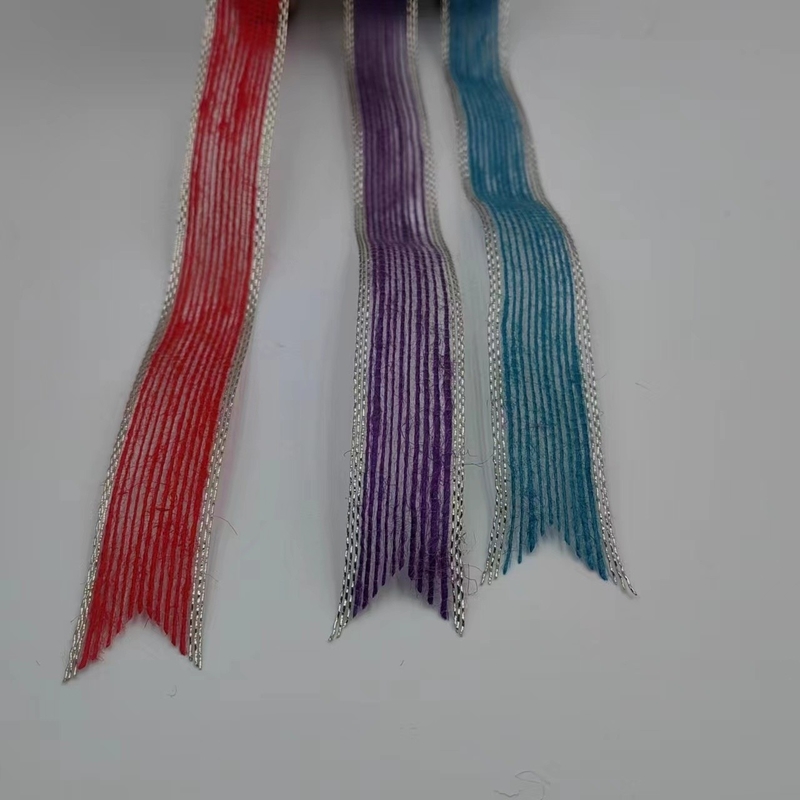 Colorful Edge Fishing Thread Jute Ribbon Curtain Hook Fabric Ribbon for Bag Belt