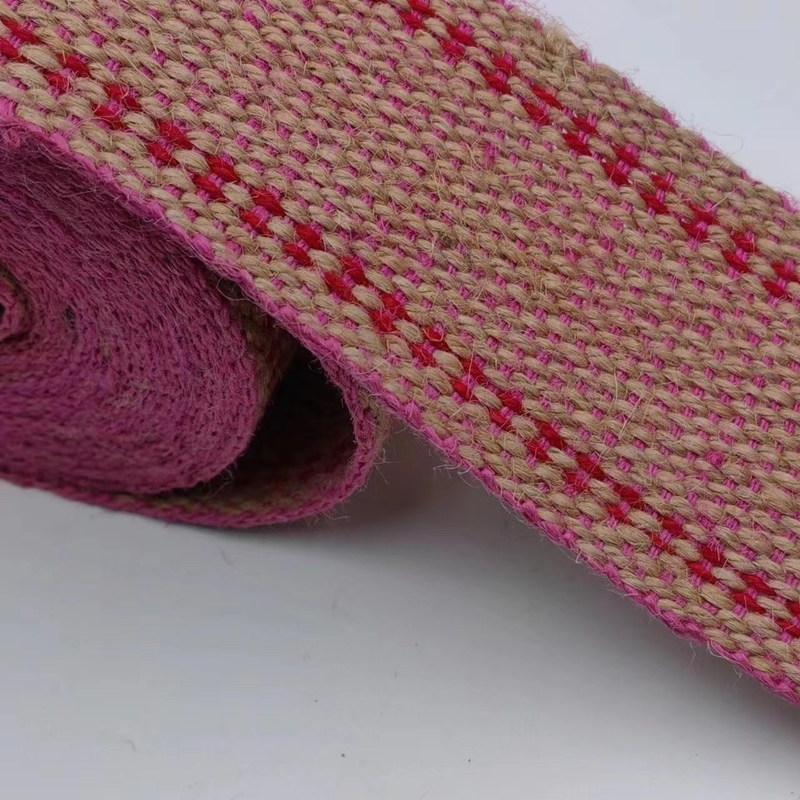 Manufacturers Customized Jute Webbing Double Color Backpack Strap with Custom Colors