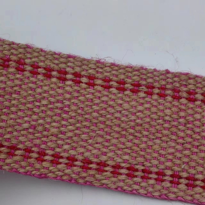 Manufacturers Customized Jute Webbing Double Color Backpack Strap with Custom Colors