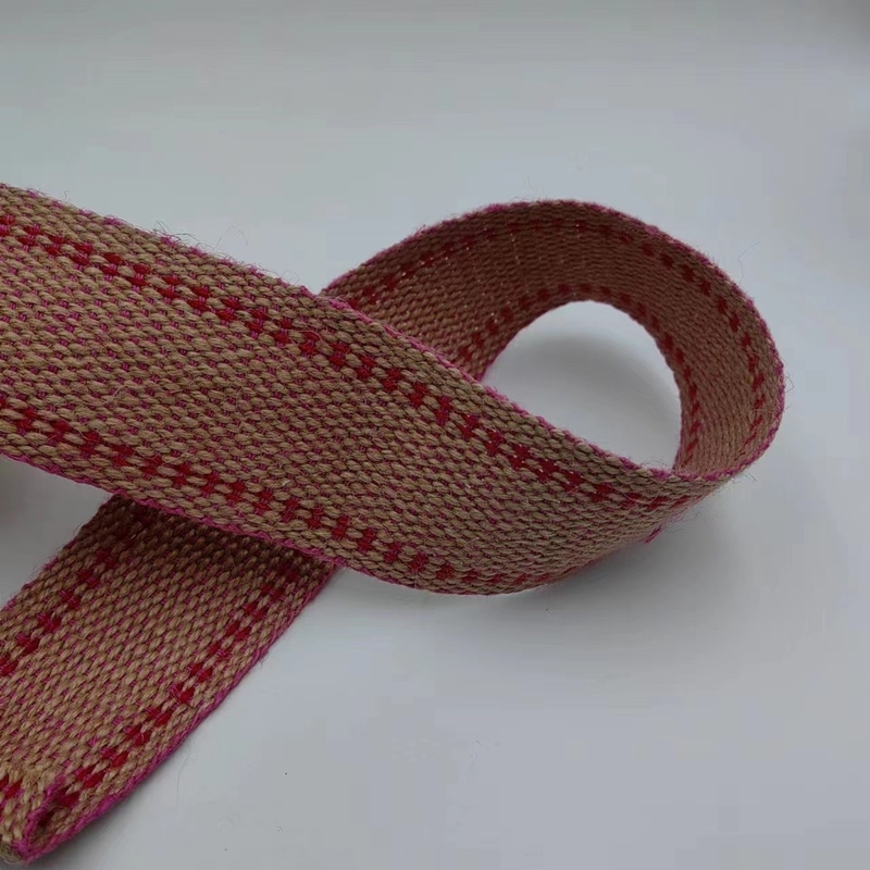 Manufacturers Customized Jute Webbing Double Color Backpack Strap with Custom Colors