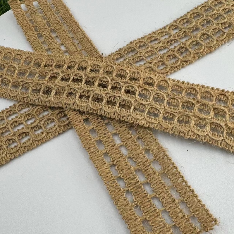70% Jute 30% Polyester Eco-friendly Decorative Ribbon for Produced by Degradable Jute