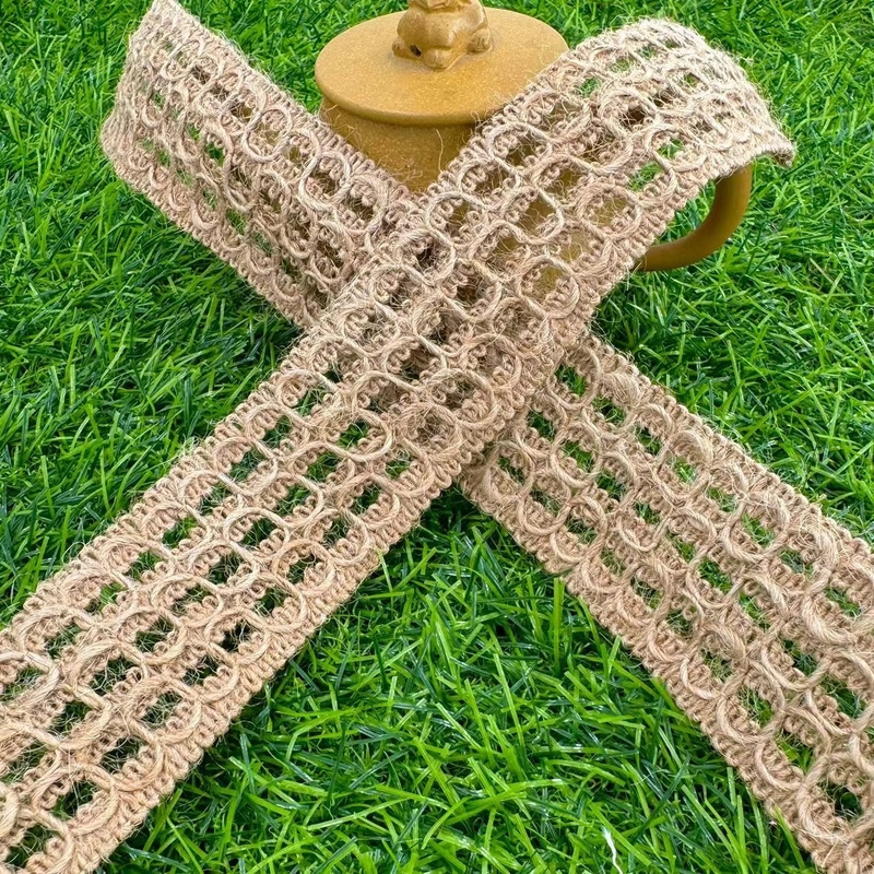 70% Jute 30% Polyester Eco-friendly Decorative Ribbon for Produced by Degradable Jute