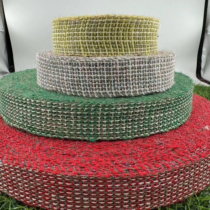 Customized Pure Natural Jute Color Jute Ribbon for Gift Packaging Webbing